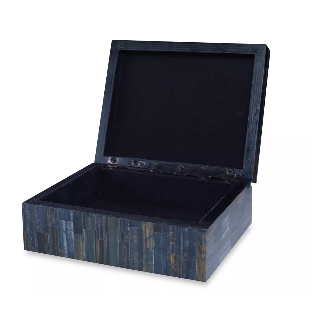 BOX TIGER EYE STONE BLUE (NRD) #61474