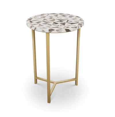 SIDE TABLE MOSAIC TOP BRASS