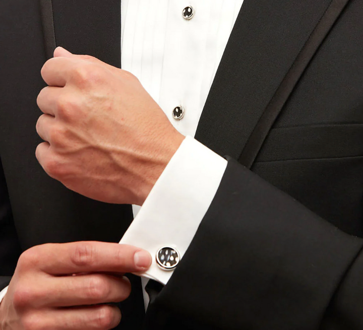 CUFFLINKS & STUDS SET BEAR RHODIUM #61684