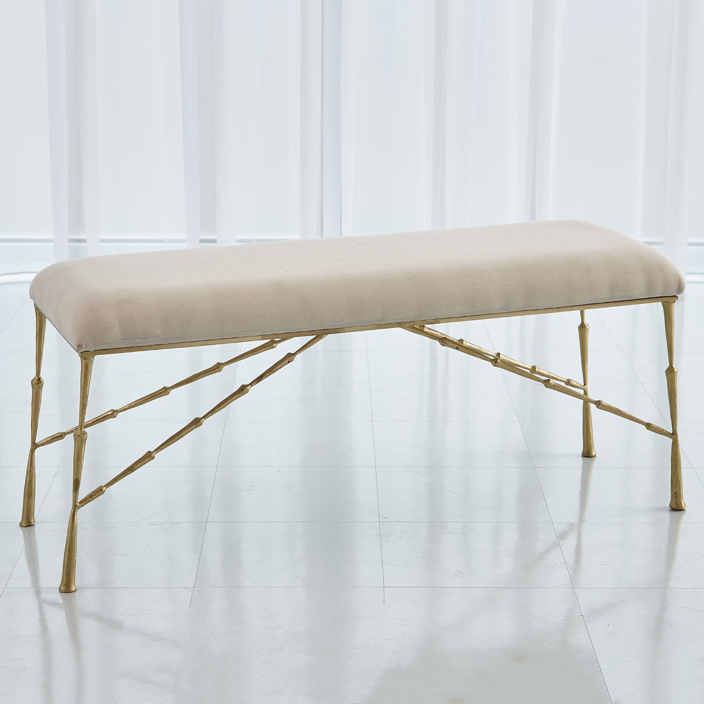 BENCH ANTIQUE BRASS LARGE
