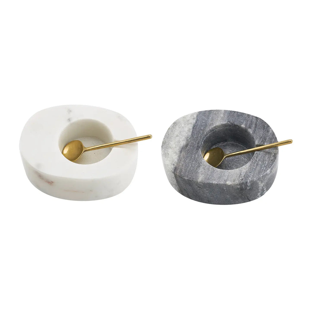 SALT/PEPPER MARBLE CELLAR S/2