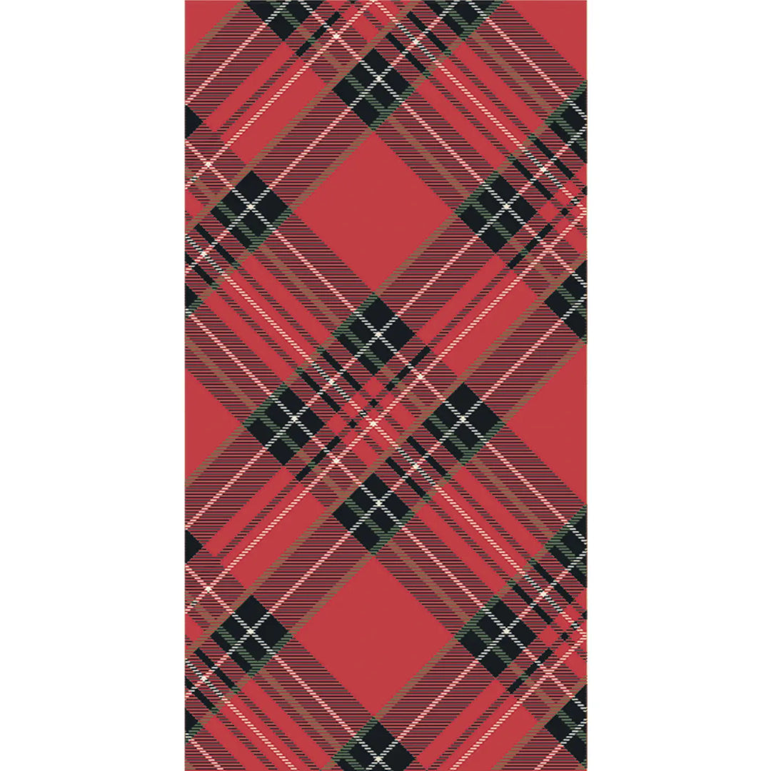 NAPKIN GUEST RED PLAID PK16
