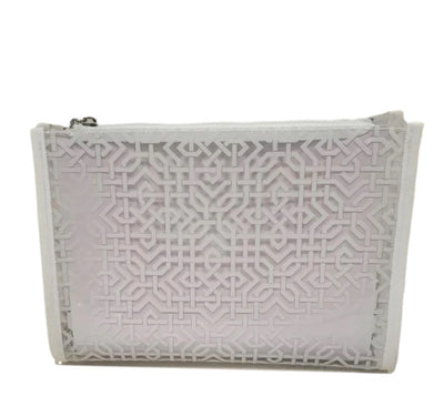 COSMETIC BAG LATTICE WHITE CLEAR (Available in 2 Sizes)