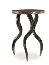 FAUX HORN EBONY CHAIRSIDE TABLE