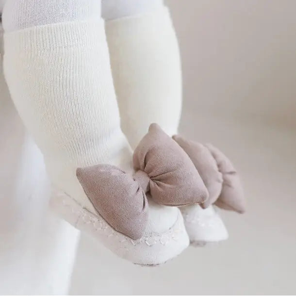NON-SLIP MID TUBE SHOES BIG BOWS
