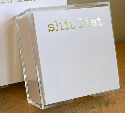 NOTEPAD SMALL GOLD FOIL SHIT LIST