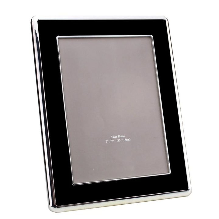 FRAME BLACK ENAMEL & SILVER CURVED