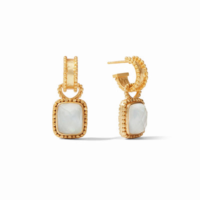 JULIE VOS EARRING MARBELLA HOOP & CHARM (Available in 2 Colors)