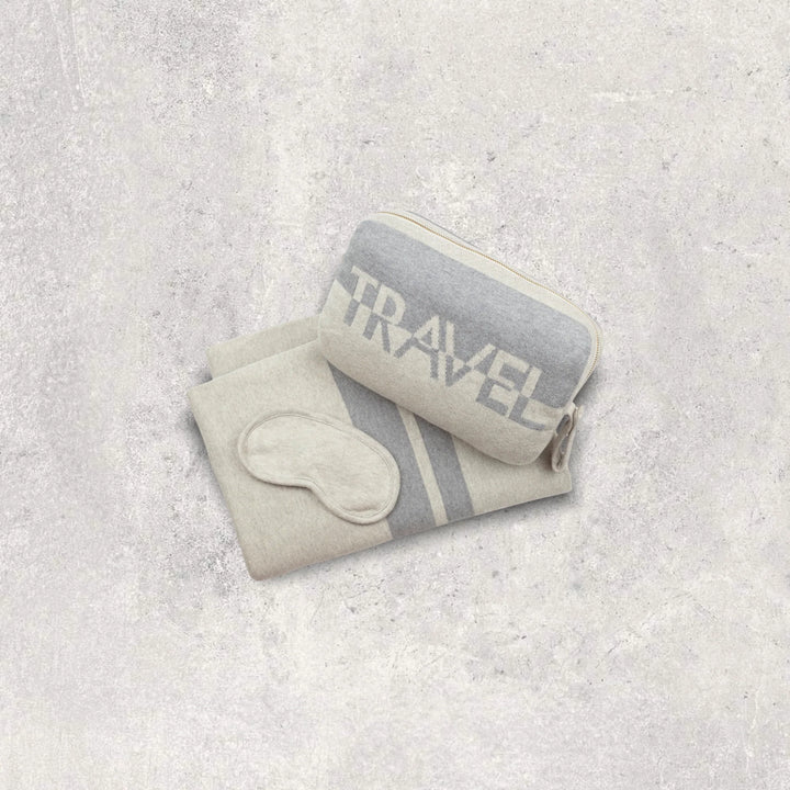 BLANKET/MASK TRAVEL SAND & GREY