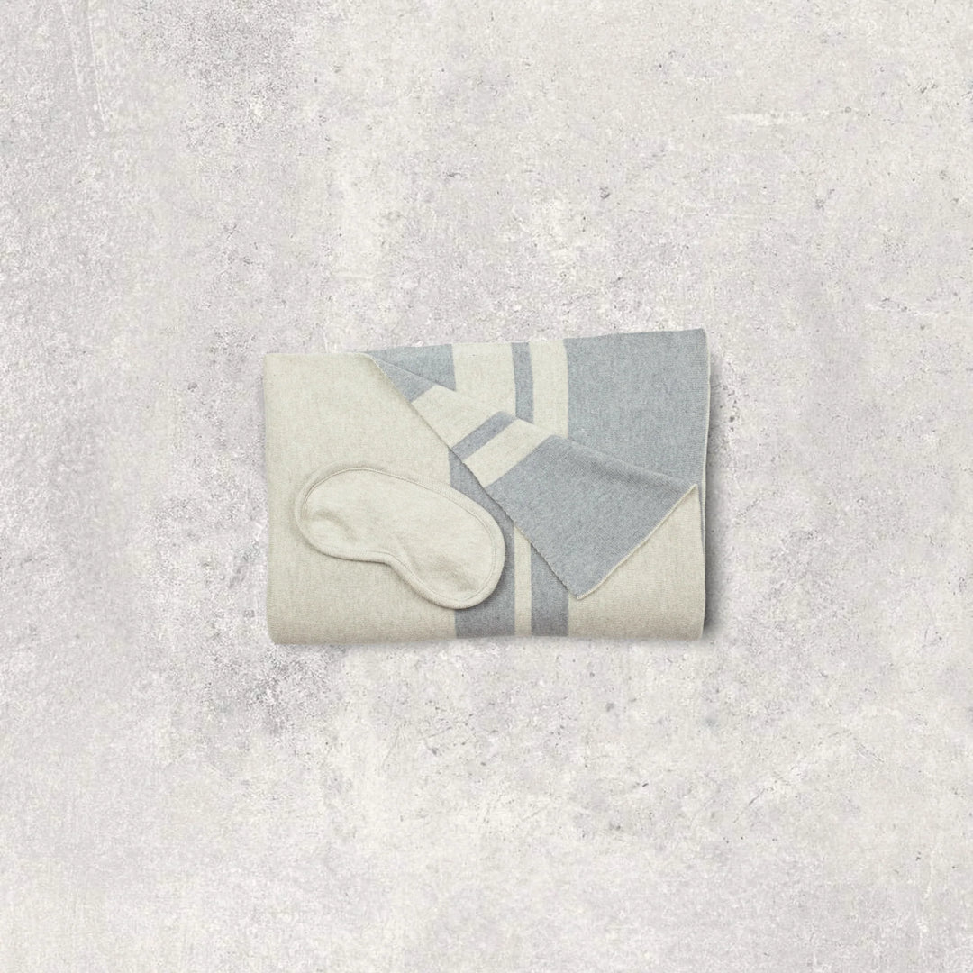 BLANKET/MASK TRAVEL SAND & GREY