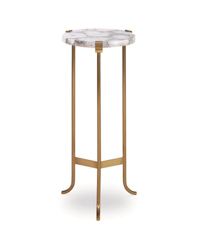 COCKTAIL TABLE BRASS BASE & AGATE TOP ROUND