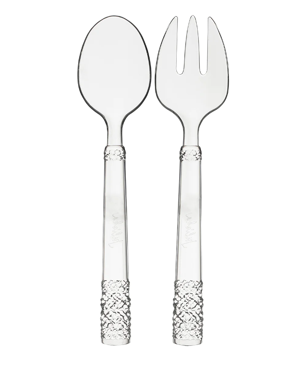 SALAD SERVERS CLEAR ARYLIC - SET OF 2