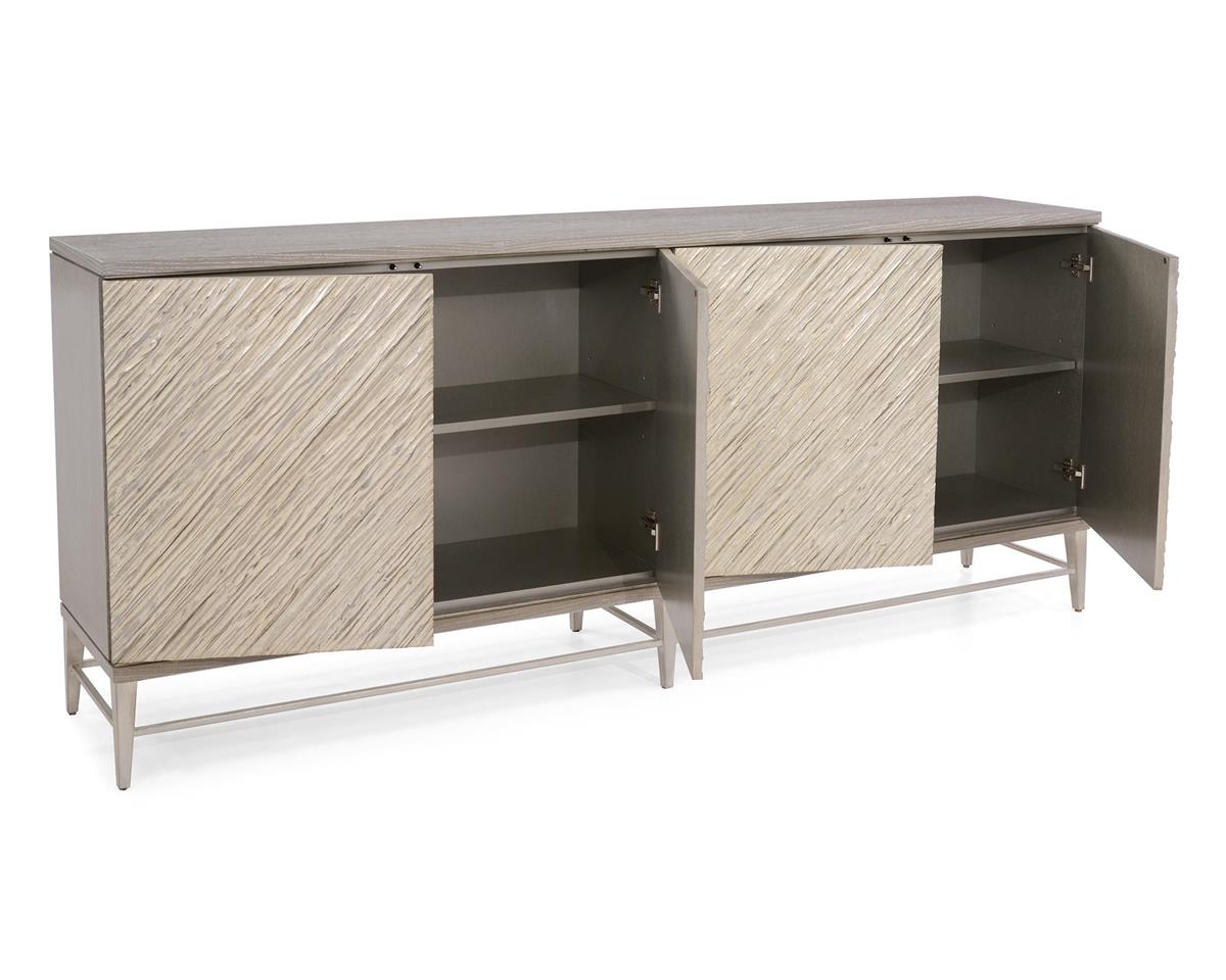 SIDEBOARD 4-DOOR GREY OAK FINISH