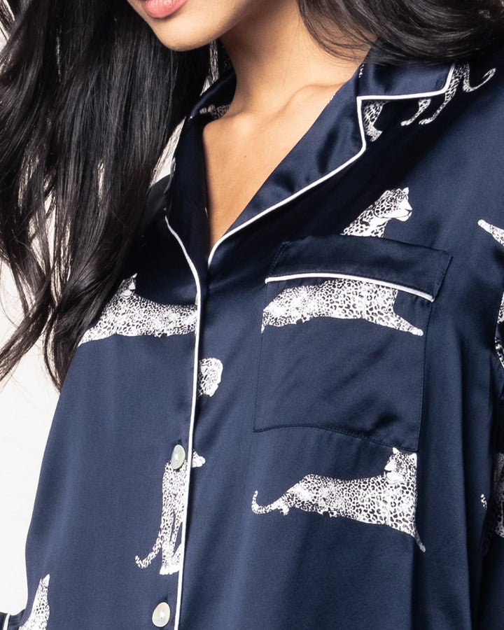 PAJAMA SET LONG MULBERRY SILK PANTHERE DE NUIT