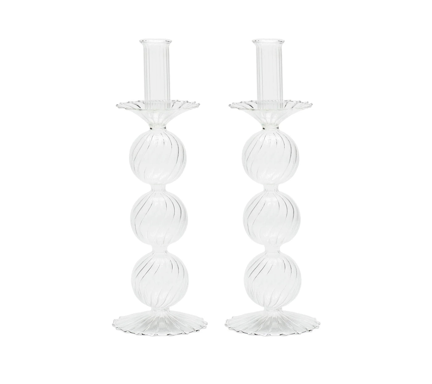 KIM SEYBERT CANDLESTICKS IRIS TALL - SET OF 2 (Available in 2 Colors)