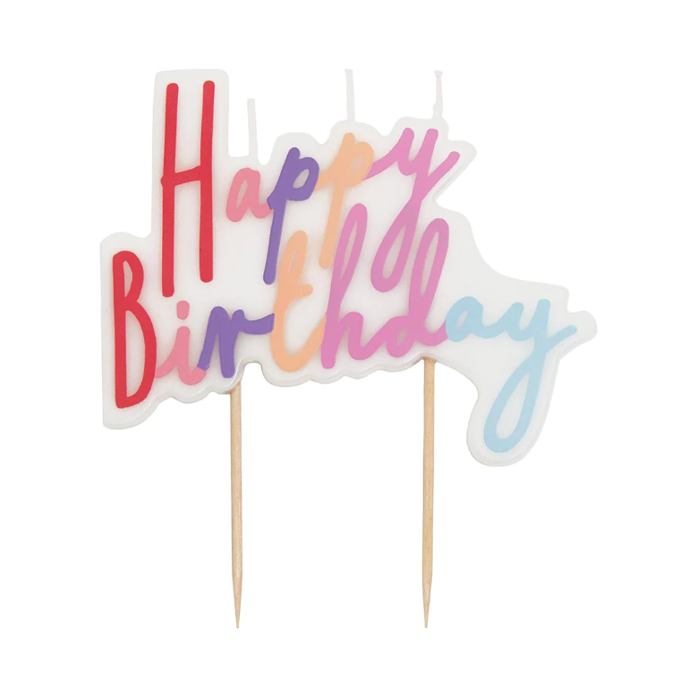 CANDLE CAKE TOPPER PASTEL HAPPY BIRTHDAY