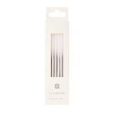 CANDLES WHITE & SILVER 16PK