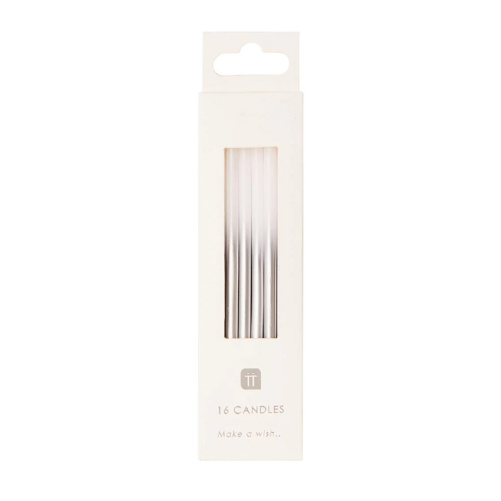 CANDLES WHITE & SILVER 16PK #64831