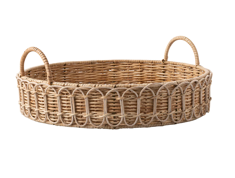 TRAY PROVENCE WHITEWASH ROUND
