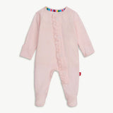 FOOTIE PIN DOT PINK RUFFLE