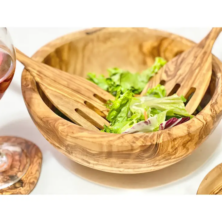 S/2 SALAD SERVING FORKS OLIVE WOOD #65023