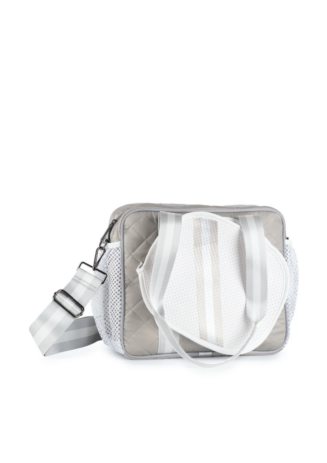 TOTE PICKLEBALL WHITE SILVER NEOPRENE