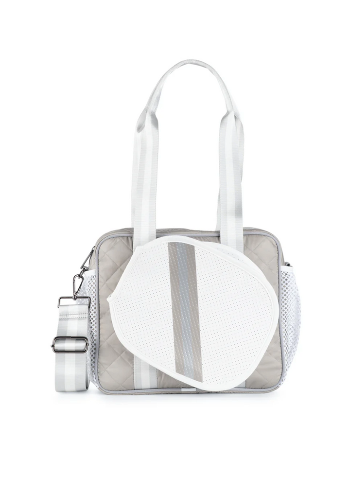 TOTE PICKLEBALL WHITE SILVER NEOPRENE