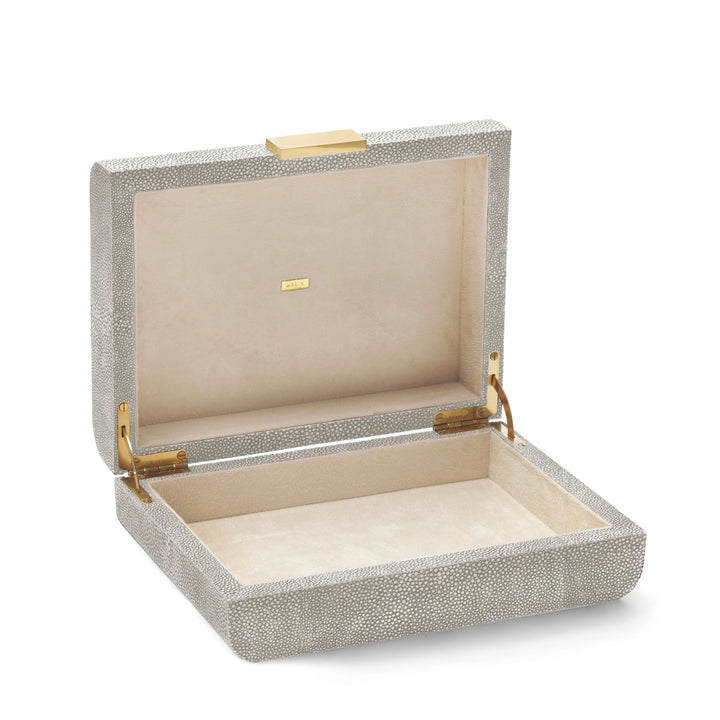 JEWELRY BOX MODERN SHAGREEN DOVE