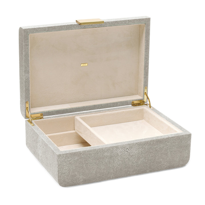JEWELRY BOX MODERN SHAGREEN DOVE
