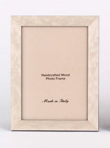 FRAME NARROW BURLAP WOOD WHITE