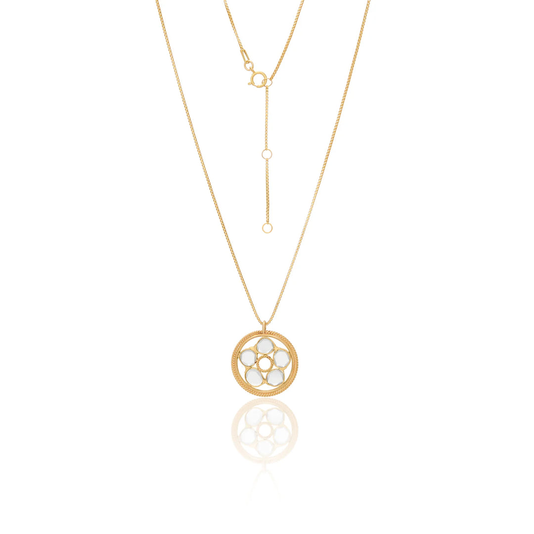 NECKLACE PENDANT  WHEEL OF FLOWER MOISSANITE