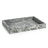 TRAY WOVEN BONE MAYFAIR LARGE