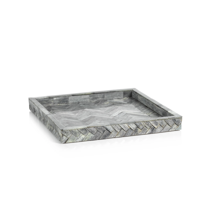 TRAY WOVEN BONE MAYFAIR LARGE #65379