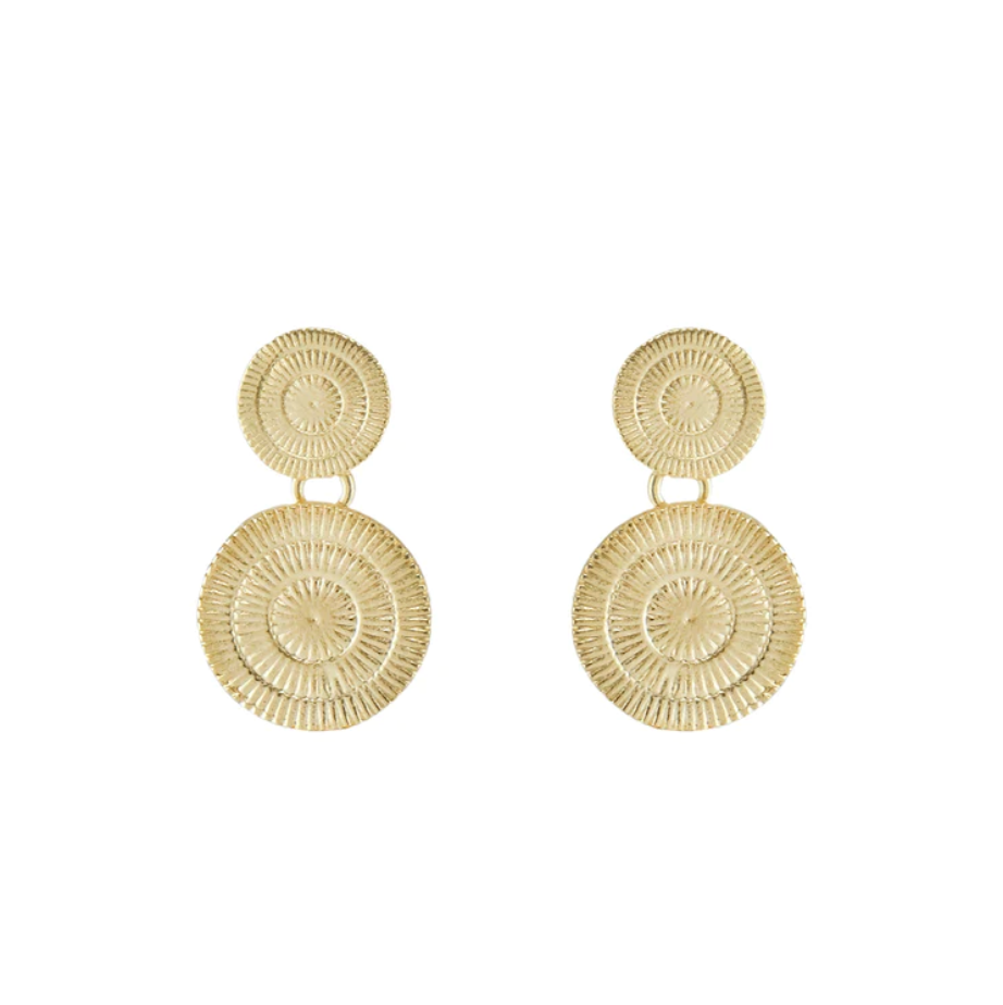 EARRINGS TEXTURED SUNRAY GOLD #65415