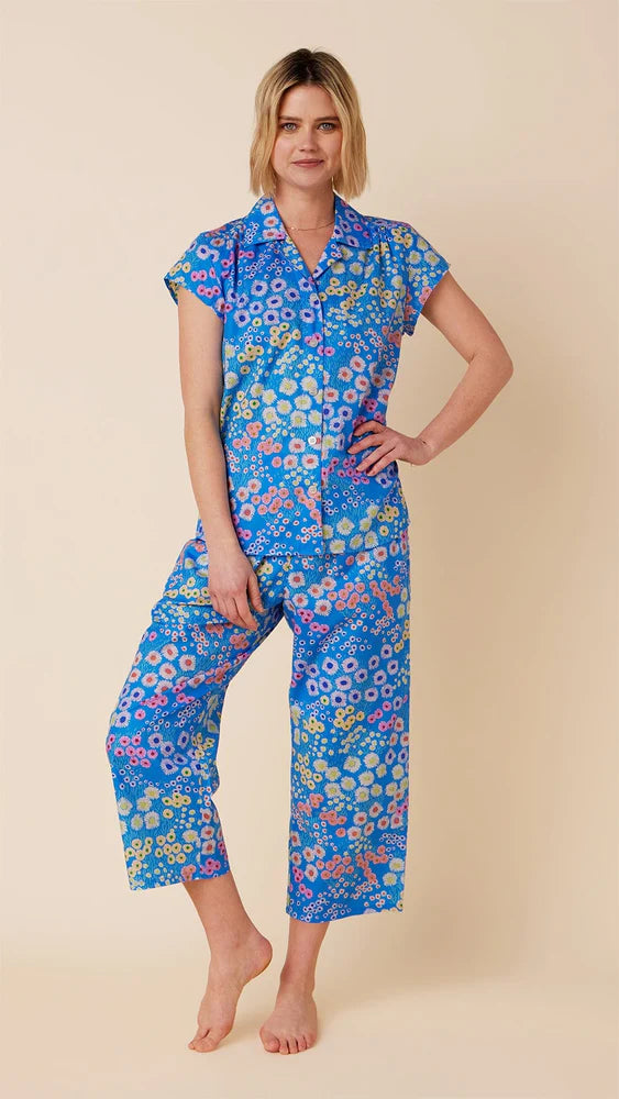 PAJAMA CAPRI CERULEAN FLORAL (Available in 3 Sizes)