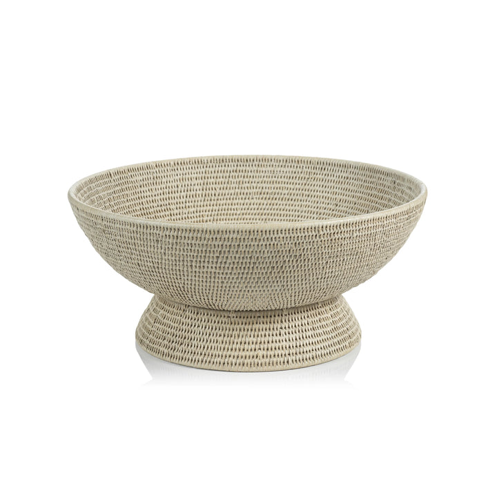 BOWL RATTAN FOOTED LARGE #65460