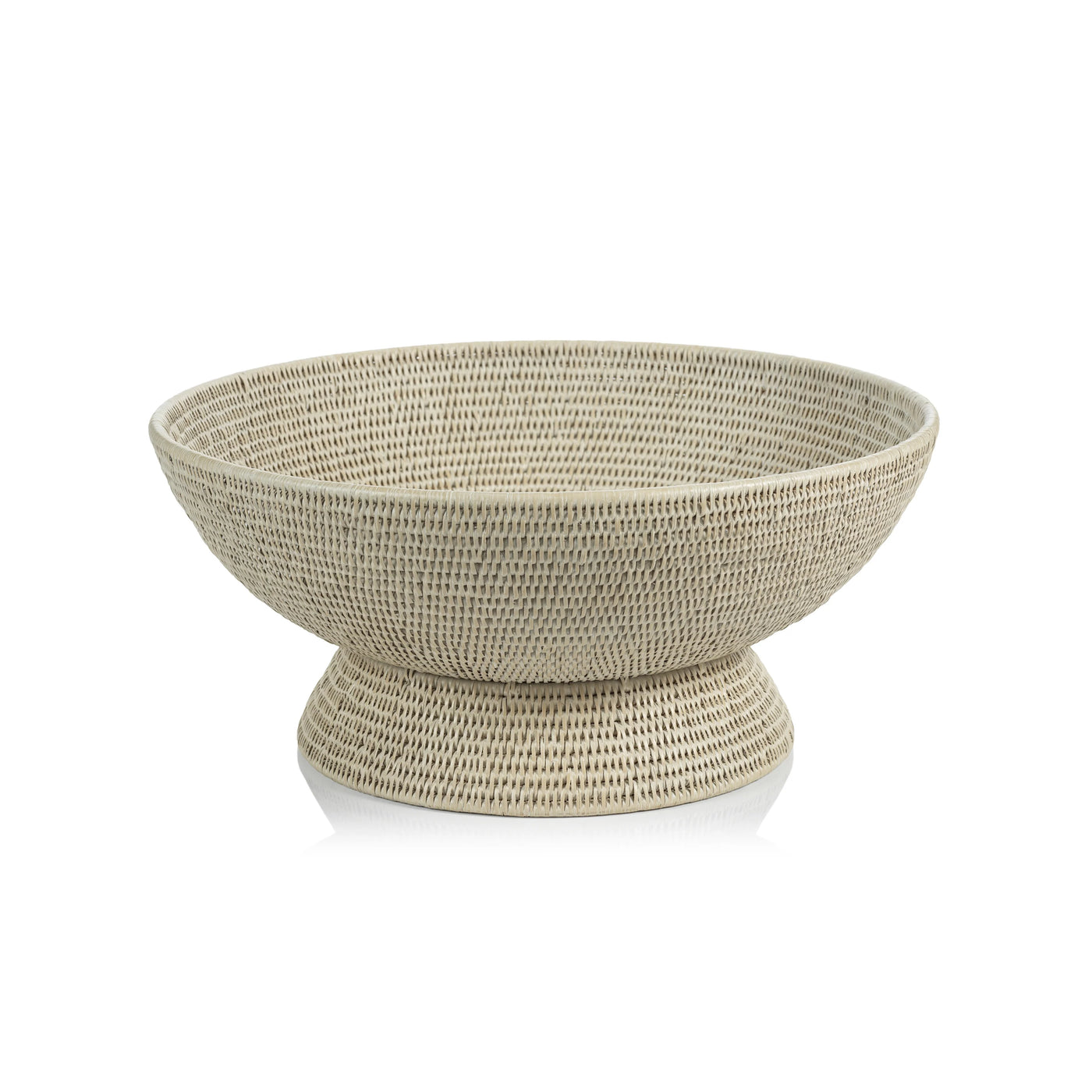 BOWL RATTAN FOOTED LARGE