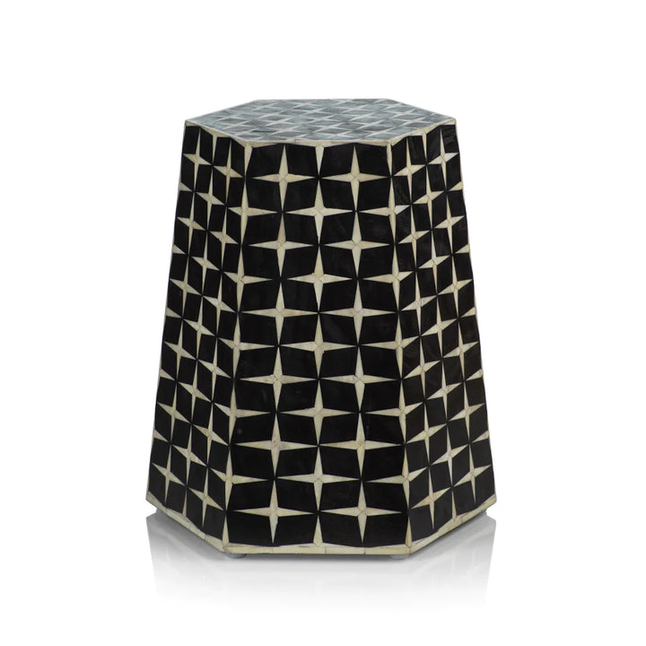 STOOL BONE INLAY HEXAGON #65551