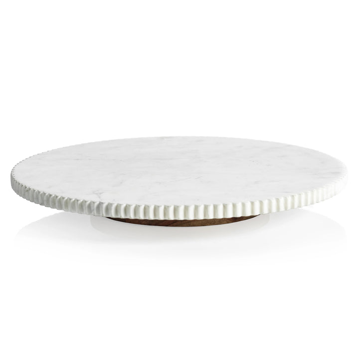 BOARD RIBBED FINISH WHITE MARBLE LAZY SUSAN #65591