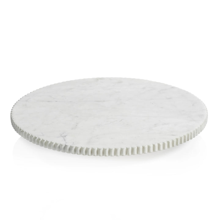 BOARD RIBBED FINISH WHITE MARBLE LAZY SUSAN #65591
