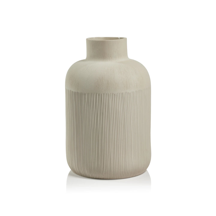 VASE PORCELAIN NEUTRAL GRAY