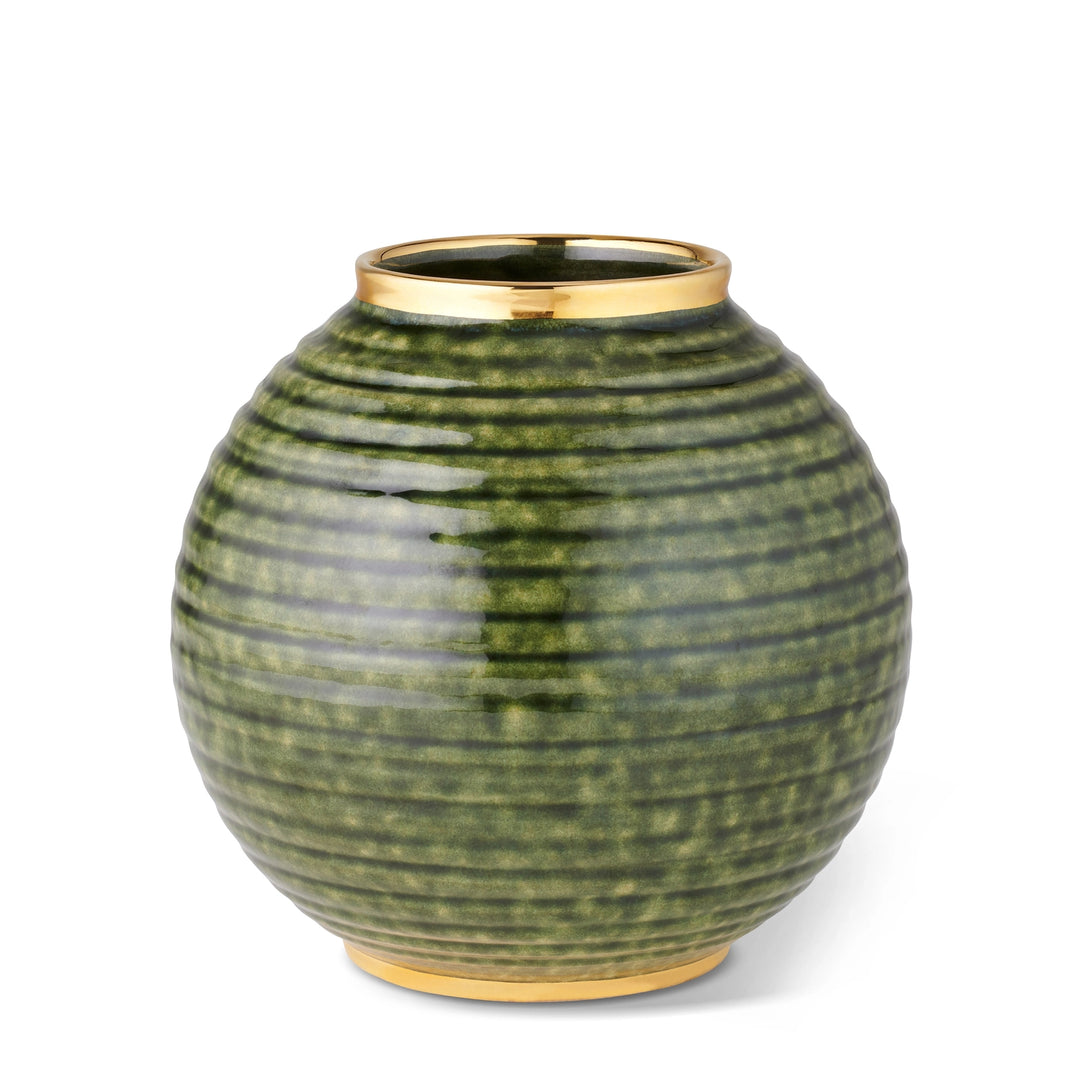 VASE CALINDA ROUND FOREST GREEN