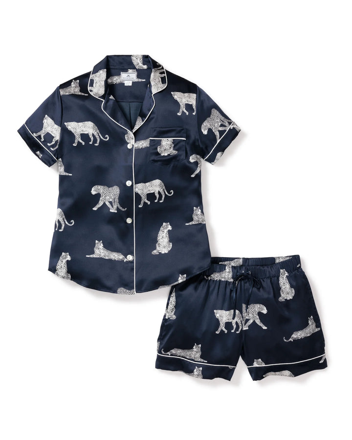 PJ SET SHORT SLEEVE SHORT SILK PANTHERE DE NUIT