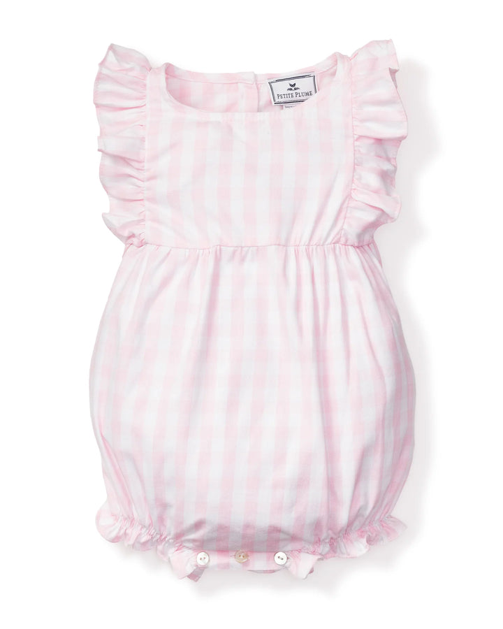 ROMPER PINK GINGHAM RUFFLED