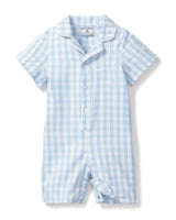 ROMPER SUMMER LT BLUE GINGHAM