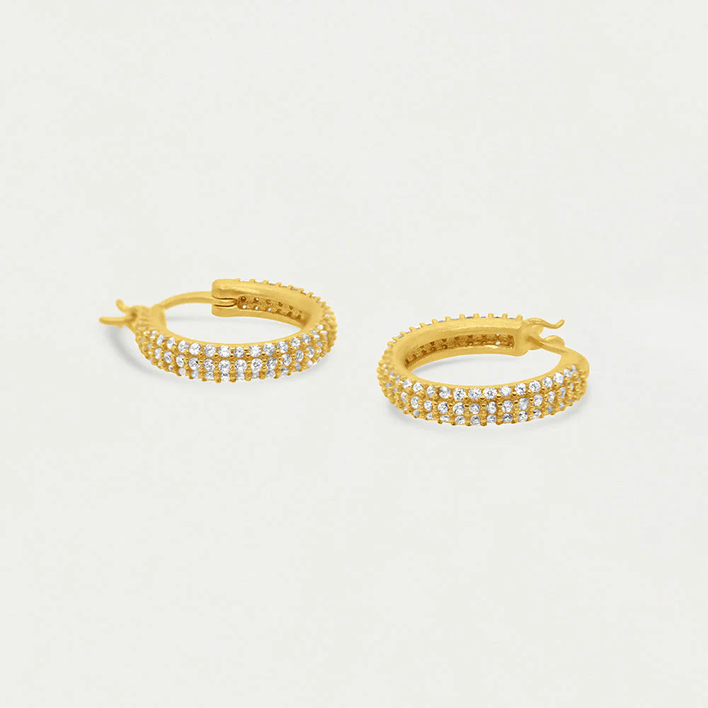 EARRINGS DROP HOOP SIGNATURE PAVE #65764