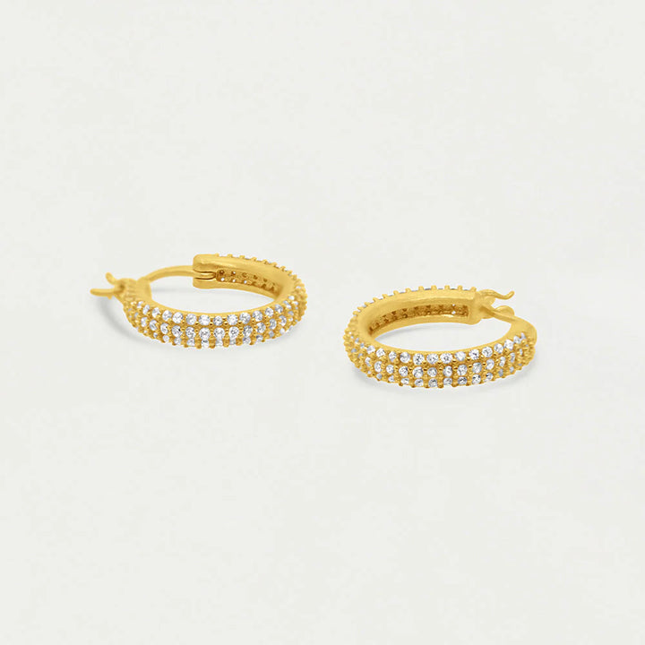 EARRINGS DROP HOOP SIGNATURE PAVE #65764