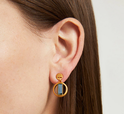 DEAN DAVIDSON EARRINGS DROPLET REVIVAL DENIM BLUE