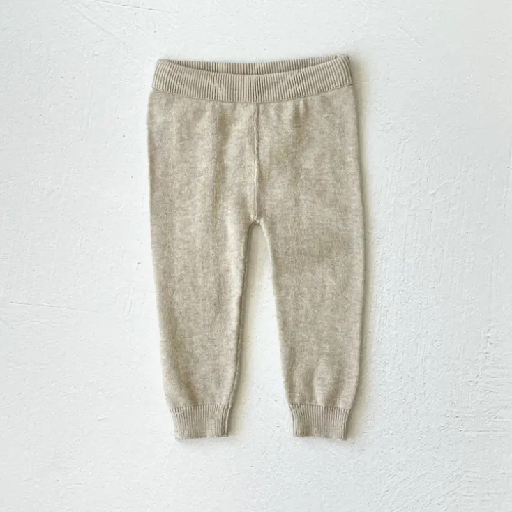 LEGGING PANTS SWEATER KNIT OATMEAL HEATHER