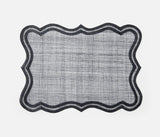 PLACEMAT SCALLOPED DARK NAVY ABACA